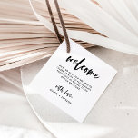 Casual Script | Wedding Welcome Gift Bag or Basket Favor Tags<br><div class="desc">These simple and modern wedding welcome tags for your gift bag or gift basket for guests feature casual black and white script typography. An elegant and chic minimalist look your out-of-town guests will love - leave a gift bag filled with treats in their hotel room with this tag attached!</div>