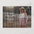 Casual Script White | Two Photo Graduation Party Invitation Postcard ...