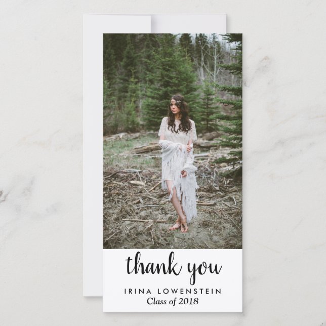 Casual Simple Graduate Thank You Card (Front)