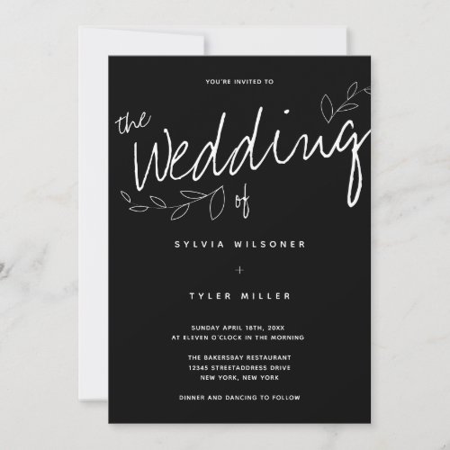 Casual Simple Modern Black Typography Invitation