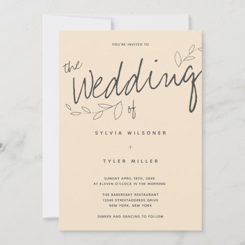 Casual Simple Modern Typography Invitation