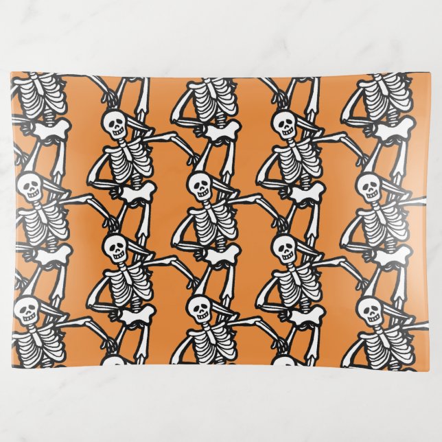 Casual Skeleton Halloween Trinket Tray (Front)
