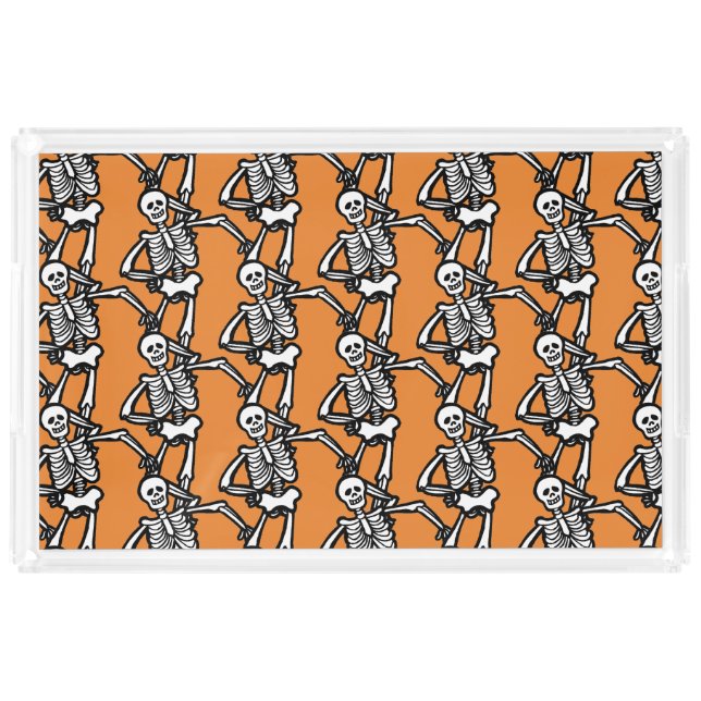 Casual Skeletons Halloween Acrylic Tray (Front)