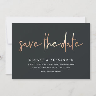 Casual Sketch Copper Modern Wedding Save The Date