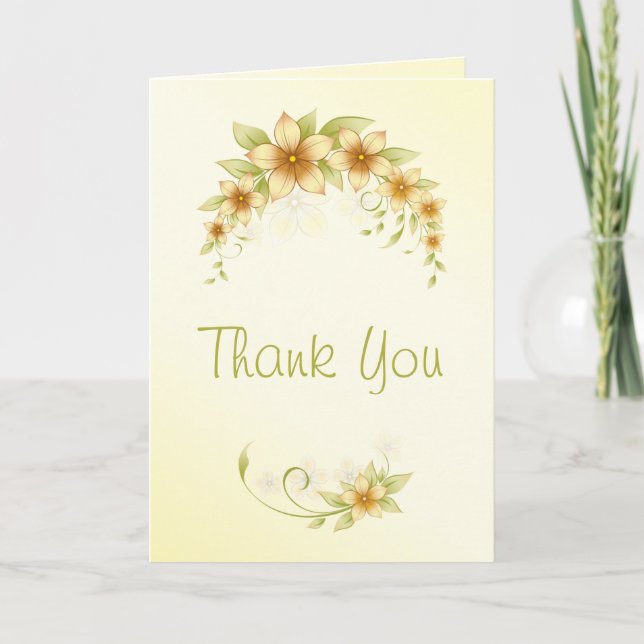 Casual Spring Floral Thank You Wedding  Card (Front)