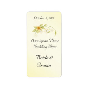Casual Spring Floral Wedding Wine Avery Label
