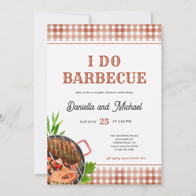 Casual Summer I DO Barbecue Wedding Shower Invitation (Front)