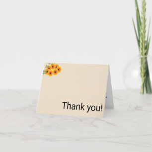 Casual Sunflower Thank you Card