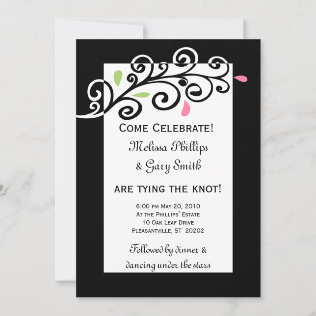 Casual Swirls Invitation (Front)