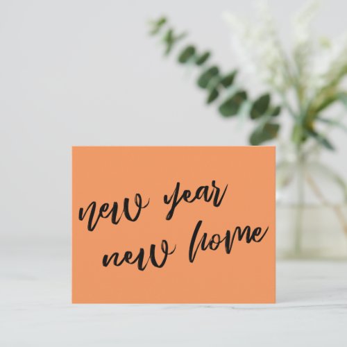 Casual Tangerine New Year New Home Announcement
