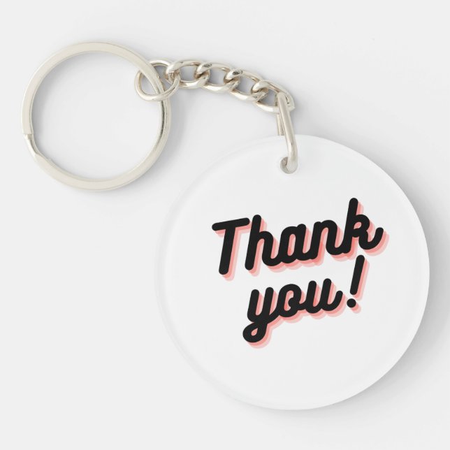 Casual Thanks Charm Keychain (Front)