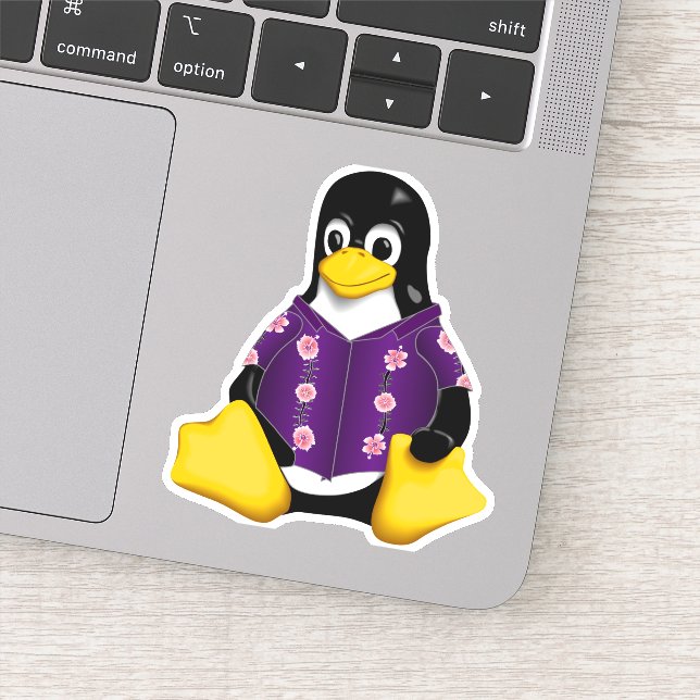 Casual Tux Flower Stripe Custom Cut Vinyl Sticker (Detail)