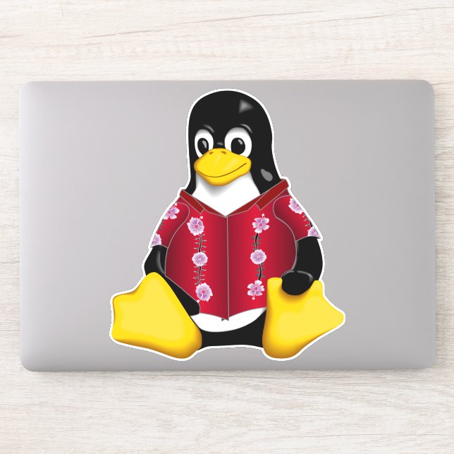 Casual Tux Flower Stripe Custom Cut Vinyl Sticker (Computer)