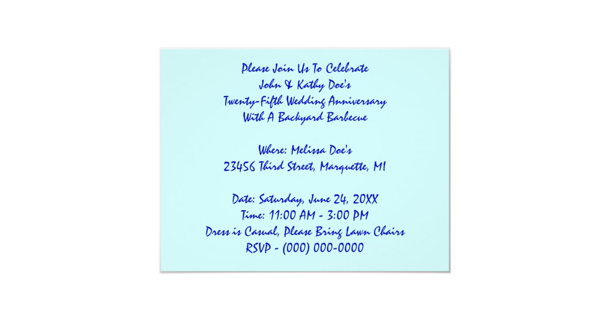 Twenty Fifth Wedding Anniversary Invitations 1
