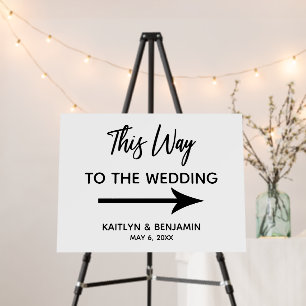 Casual Typography & Arrow This Way to the Wedding Foam Board