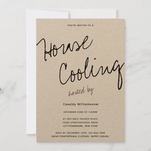 Casual Typography House Cooling Party Invitation