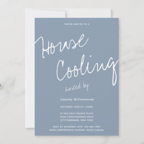 Casual Typography House Cooling Party Invitation