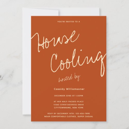 Casual Typography House Cooling Party Invitation