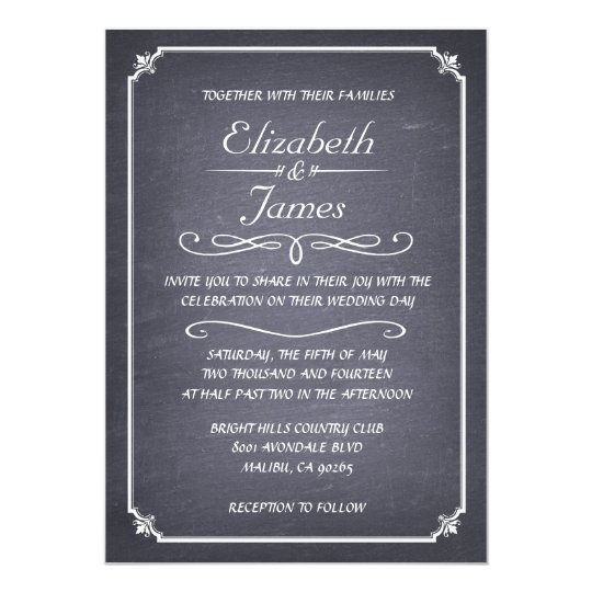 Casual Vintage Chalkboard Wedding Invitations Casual Vintage Chalkboard Wedding Invitations