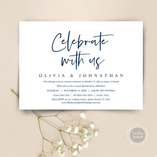 Casual Wedding Elopement Party Celebrate with us  Invitation