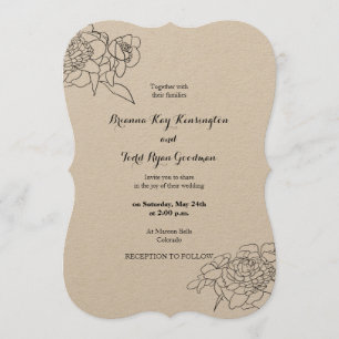 Casual Wedding Invitation on Kraft Paper