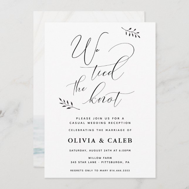 Casual Wedding Reception Invitation (Front/Back)