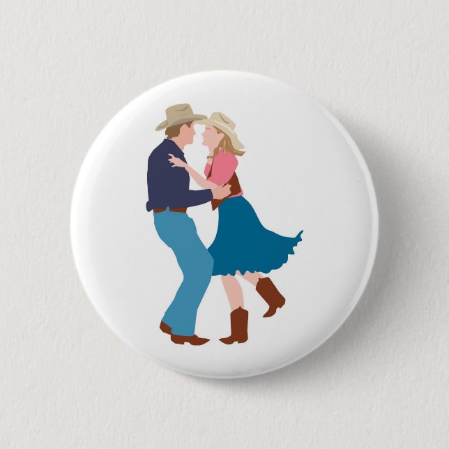 Casual Western Wedding Reception Button (Front)