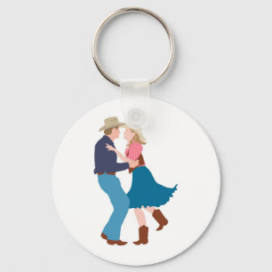 Casual Western Wedding Reception Keychain