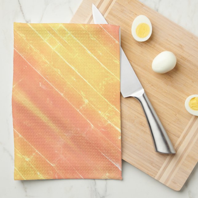  Casual Yellow PeachSpring Sunset Abstract Pattern Kitchen Towel (Quarter Fold)