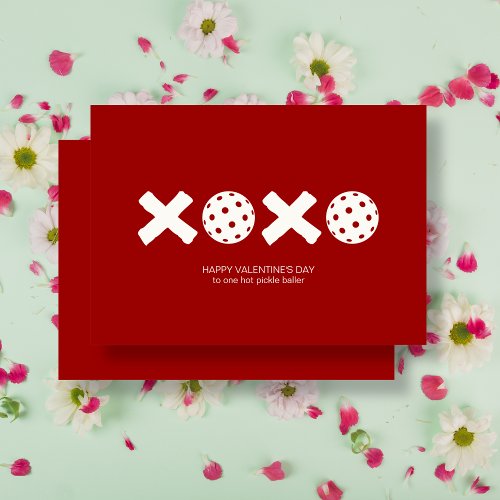 Casually Chic XOXO Pickleball Valentines Day Card