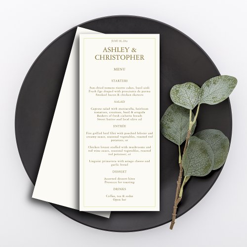 Casually Elegant Watercolor Floral Wedding Menu