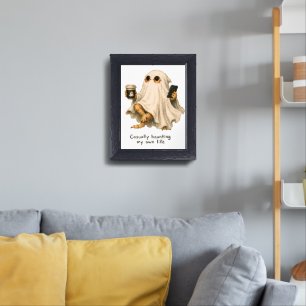 Casually Haunting My Own Life Bearded Dragon Art Framed Art