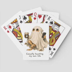 Casually Haunting My Own Life Bearded Dragon Art Poker Cards