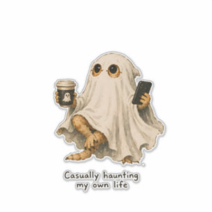 Casually Haunting My Own Life Bearded Dragon Art Sticker