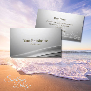 Casually Silver Curved Decor Decoration Modish Business Card