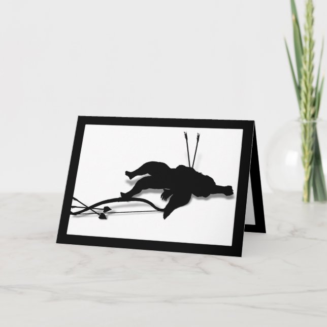 Casualty of Love (Cupid's Down - add  text) Holiday Card (Front)