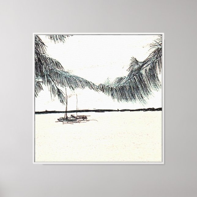 Casuarina Trees, Long Island Bahamas Canvas Print (Front)