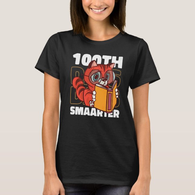 Cat 100th Days Smarter for School T-Shirt (Front)
