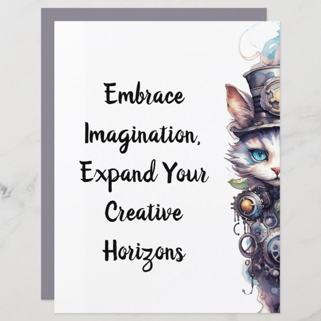 Cat 1 Kitten and top hat watercolor (Front/Back)