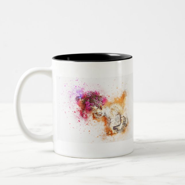 Cat 1 Two-Tone coffee mug (Left)