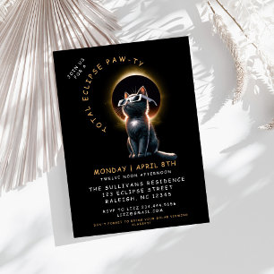 Cat 2024 Total Solar Eclipse Viewing Party Invitation