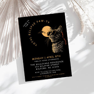 Cat 2024 Total Solar Eclipse Viewing Party Invitation