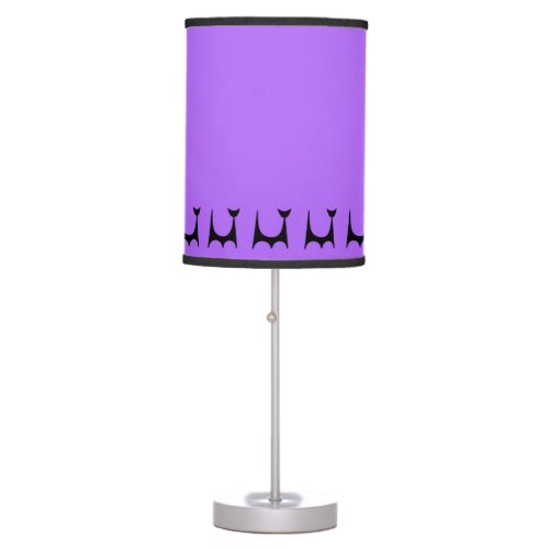Cat 2 on Purple Shade Table Lamp