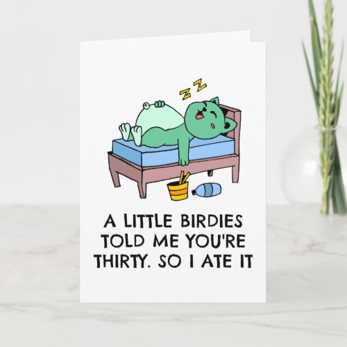 cat 30th birthday card