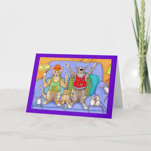 Cat 369 funny Greeting Card (Front)