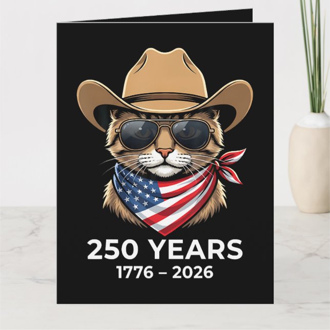 Cat 4Th Of July Card (Front)