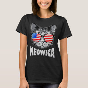 Cat 4th Of July Meowica Merica Kitty Usa American  T-Shirt