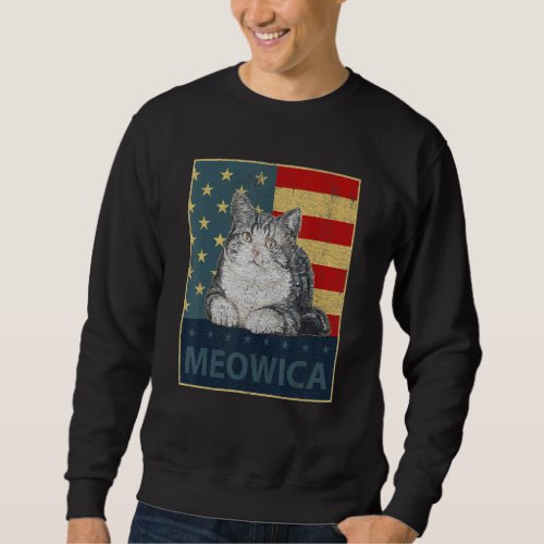 Cat 4th Of July Meowica Merica Men Usa American Fl Sweatshirt