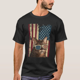 Cat 4th of July Meowica Merica Men USA American Fl T-Shirt