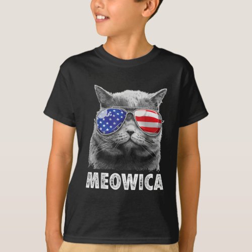 Cat 4th of July Meowica Merica T_Shirt
